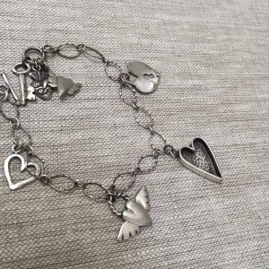 silver Heart Charm Bracelet by iNK