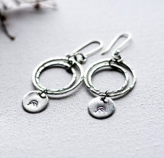 Sterling Silver Small Circle Single Bead Earrings by Andewyn Moon