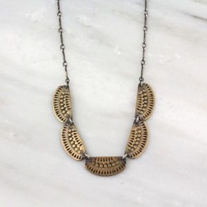 Asmi 5 Collar Bronze and Oxidized Silver Necklace Sarah Deangelo