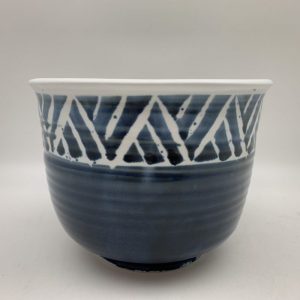 Tall Line-Patterned Bowl by Margo Brown - 2450
