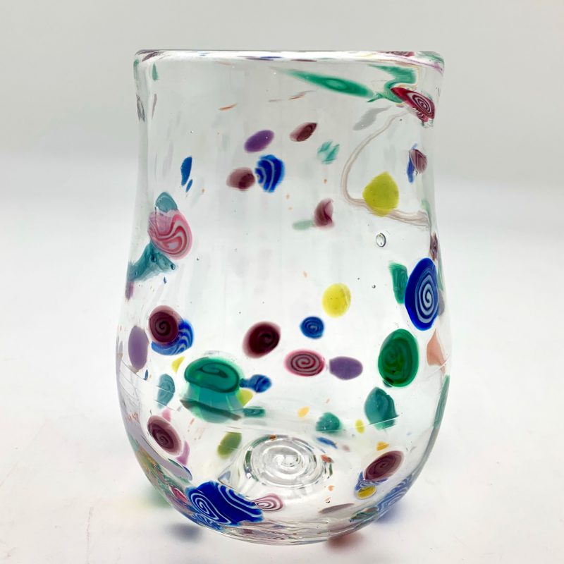 Hand-Blown Confetti Wine Glass by Daniel Gaumer