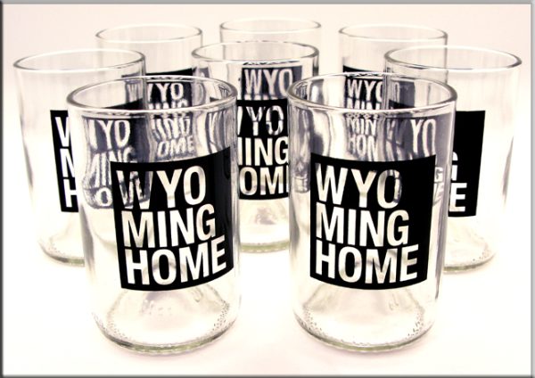 black Wyoming Home Recycled Wine Bottle Glasses by Green Glass