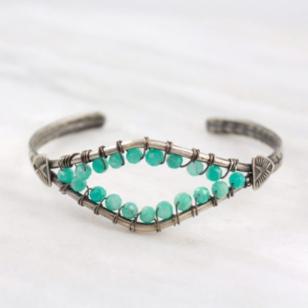 Open Amazonite Southwest Cuff by Sarah DeAngelo