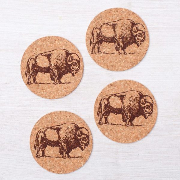 Cork Bison Coasters
