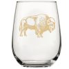 Tan Bison Stemless Wine Glass