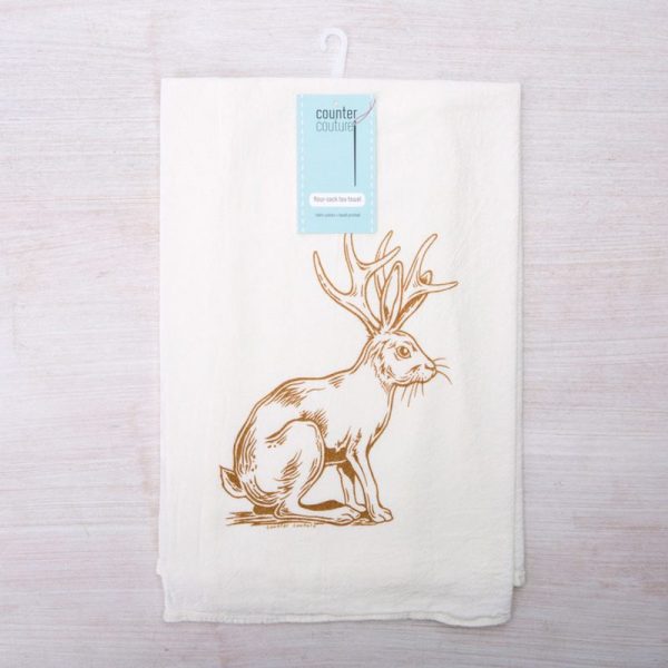 Jackalope Flour-Sack Tea Towel by Counter Couture