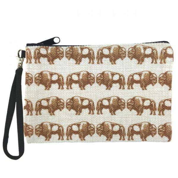 Bison Zippered Pouch clutch