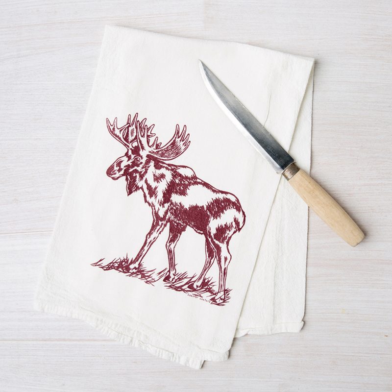 Moose Flour-Sack Tea Towel by Counter Couture