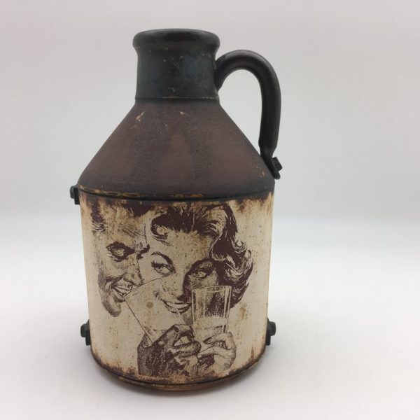 vintage black brown tan Jug by Steve Hansen