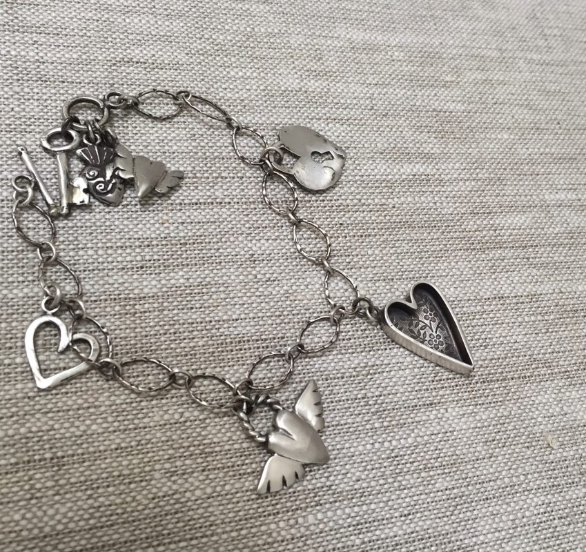 silver Heart Charm Bracelet by iNK