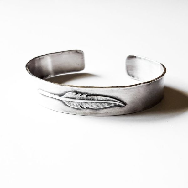 Southwestern Sterling Silver Little Feather Cuff by Andewyn Moon