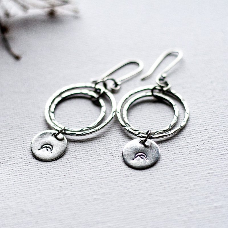 Sterling Silver hand-stamped Mountain Earrings by Andewyn Moon