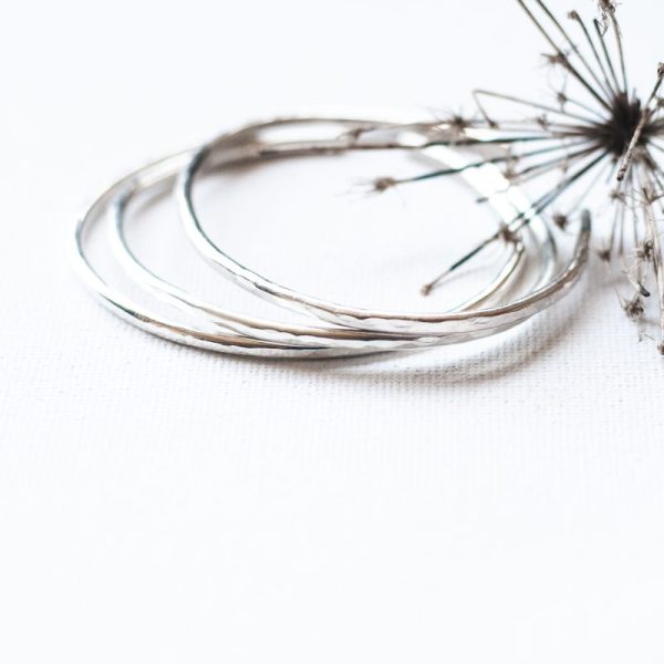 sterling silver Hammered Recycled Sterling Silver Cuff Bracelet by Andewyn Moon