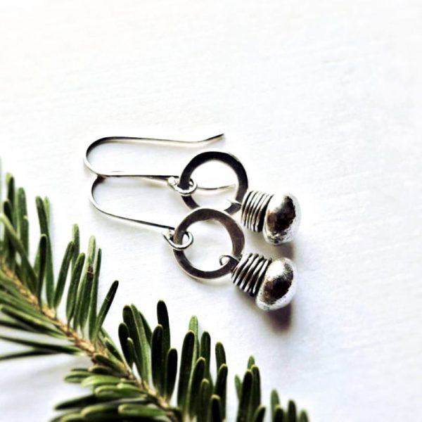 Sterling Silver Small Circle Single Bead Earrings