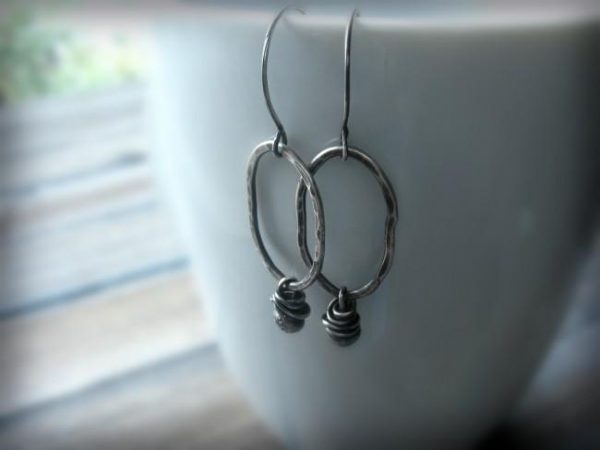 Sterling Silver Fringed Oval Earrings by Andewyn Moon - Image 5