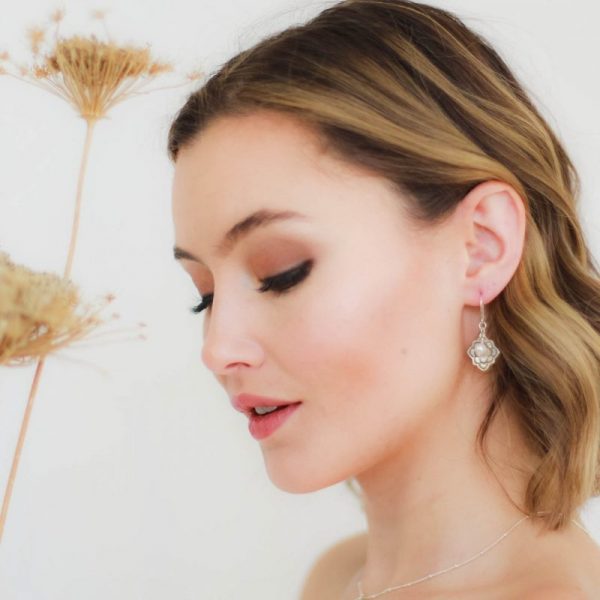 Desert Rose Pearl Earrings - Image 2