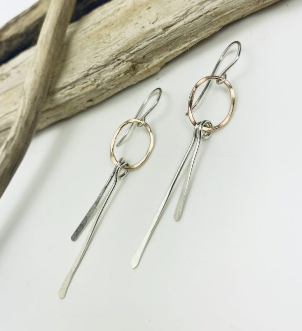 goldfill and sterling silver minimalist earring by laura j designs