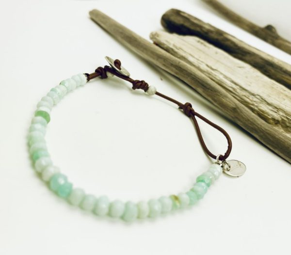 Peruvian Opal and Leather Bracelet Laura J Designs