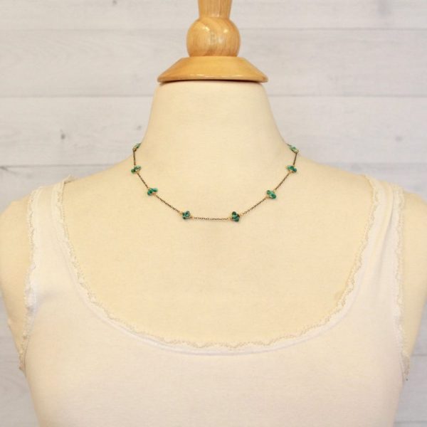 Turquoise Mixed Metal Satellite Necklace - Image 4