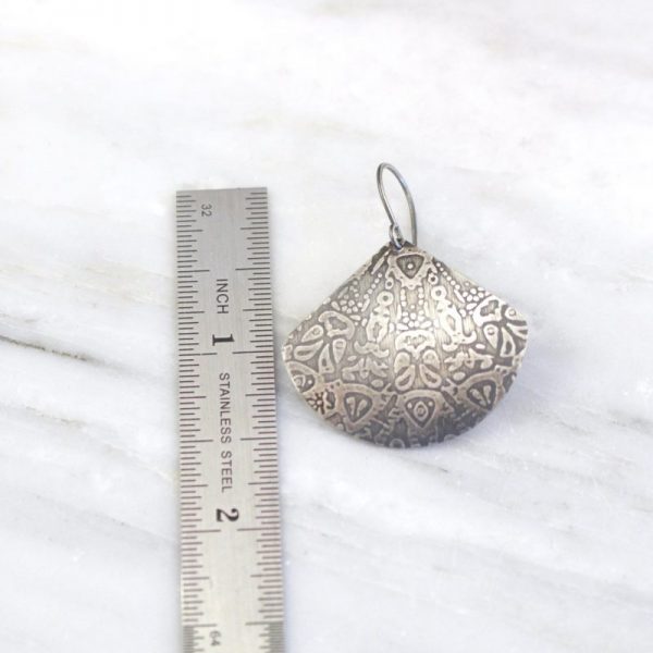 Antique Lace Silver Fan Earrings - Image 5
