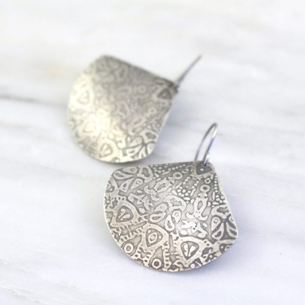 Antique Lace Silver Fan Earrings Sarah Deangelo