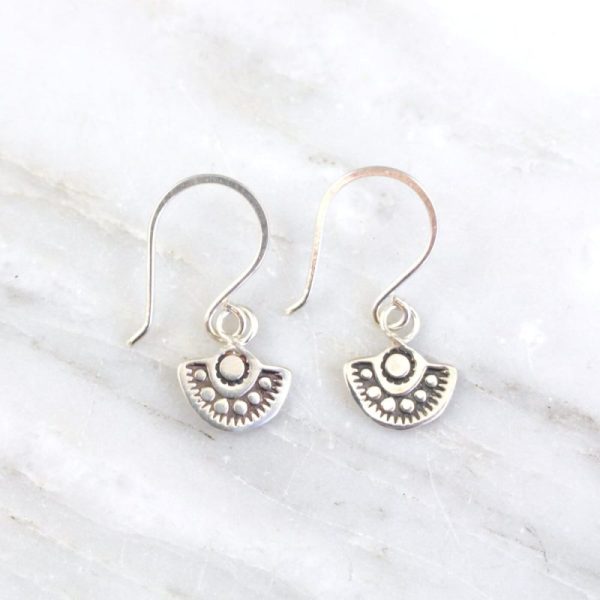Wanderer Mini Stamped Silver Earrings Sarah Deangelo