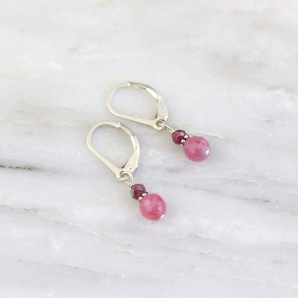 Little Stacked Ruby Earrings Sarah Deangelo