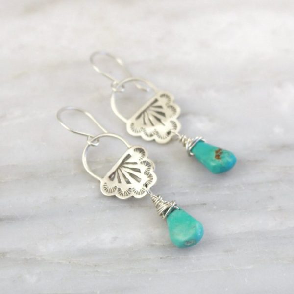 Navajo Lace Turquoise Drop EarringsNavajo Lace Turquoise Drop Earrings Sarah Deangelo