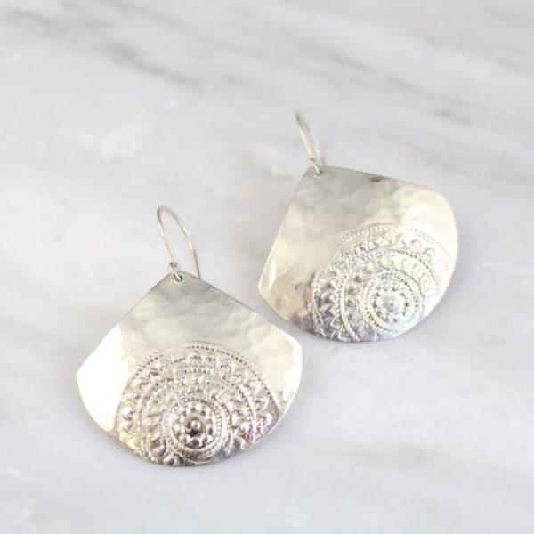 Teardrop Mandala Hammered Earrings Sarah Deangelo