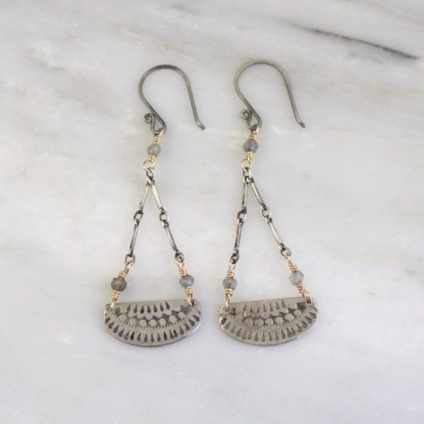 Asmi Chandelier Labradorite Mixed Metal Earrings Sarah Deangelo
