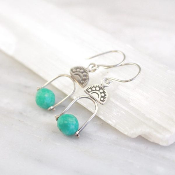 Wanderer Pinned Amazonite Earrings by Sarah DeAngelo