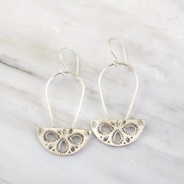 Teardrop Cutout Long Loop Earrings Sarah Deangelo