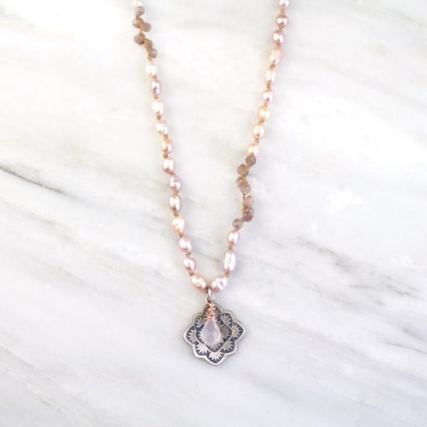 Desert Rose Knotted Lotus Necklace Sarah Deangelo