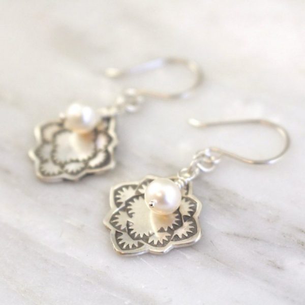 Desert Rose Pearl Earrings - Image 5