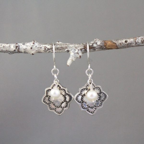 Desert Rose Pearl Earrings - Image 3
