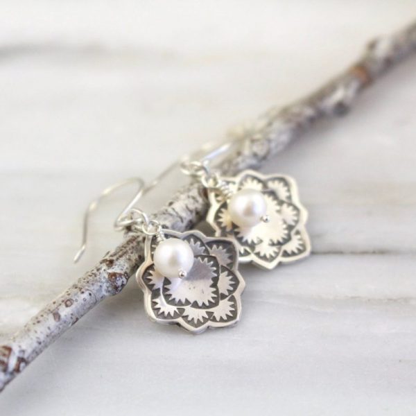 Desert Rose Pearl Earrings - Image 6