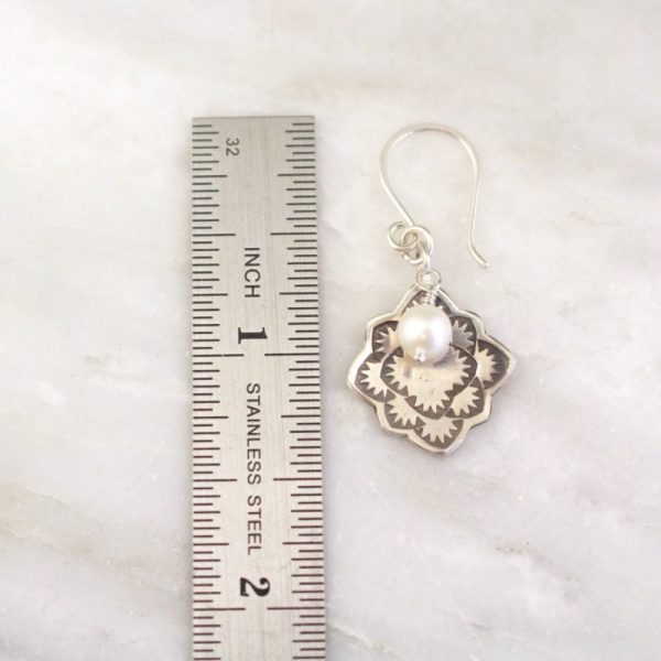Desert Rose Pearl Earrings - Image 4