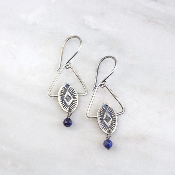 Southwest Triangle Lapis Earrings by Sarah DeAngelo