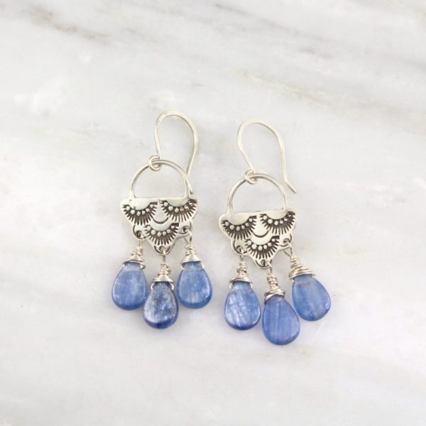 Wanderer Raindrop Chandelier Kyanite Earrings Sarah Deangelo