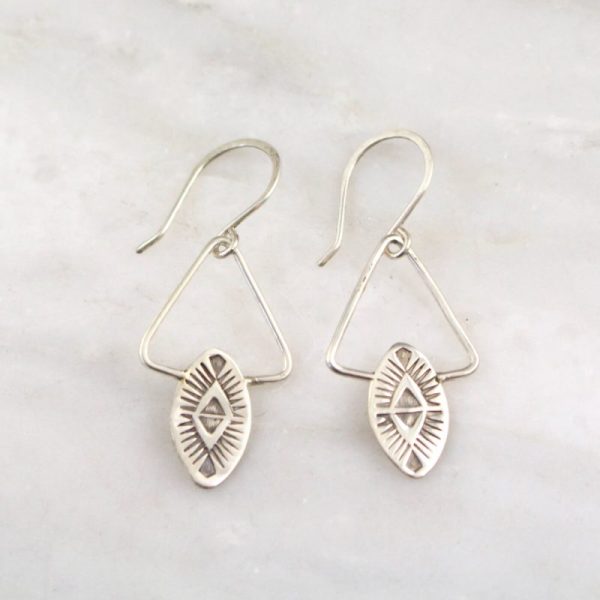Southwest Triangle Silver Earrings Sarah Deangelo