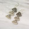 Asmi Trio Triangle Silver Earrings - Image 2