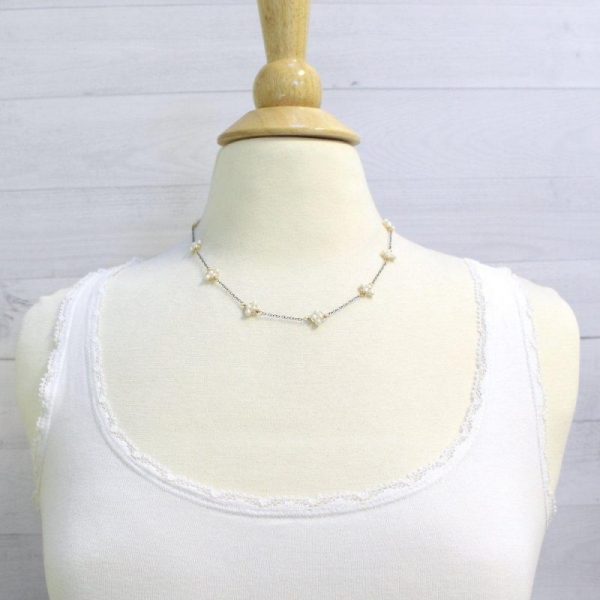 Pearl Satellite Mixed Metal Necklace - Image 4