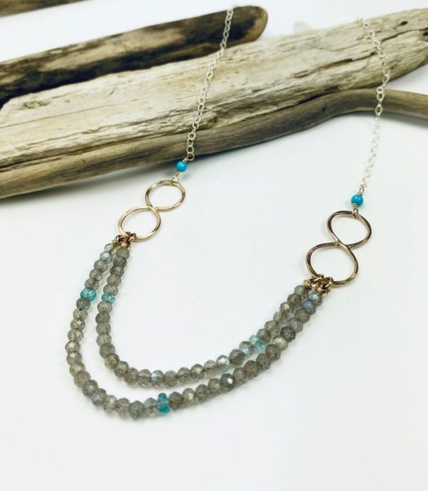 Double-Strand Gemstone Beaded Necklace Laura J Designs