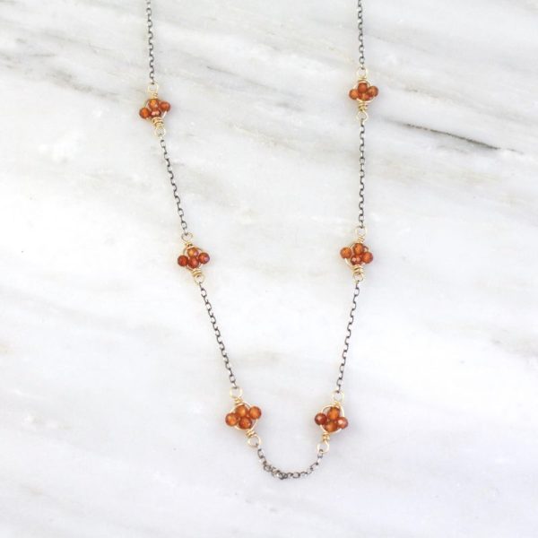 Madeira Citrine Satellite Mixed Metal Necklace by Sarah Deangelo