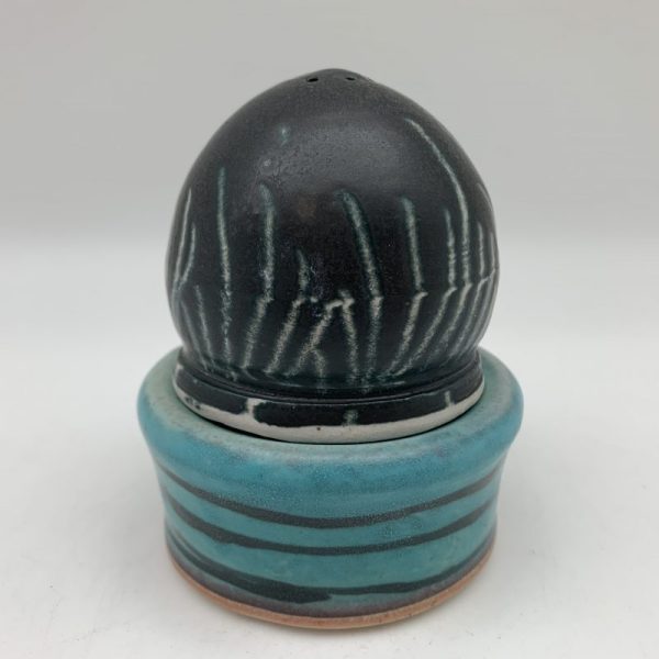 Black/Turquoise Salt and Pepper Set by Delores Fortuna