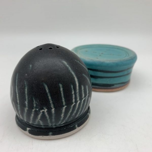 Black/Turquoise Salt and Pepper Set by Delores Fortuna - Image 2