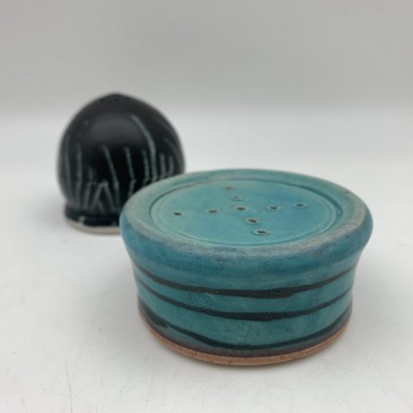 Black/Turquoise Salt and Pepper Set by Delores Fortuna - Image 3