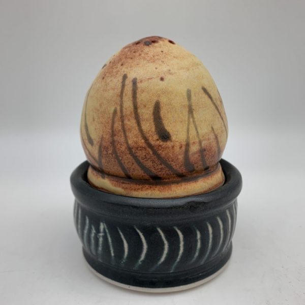 Tan/Black Salt and Pepper Set by Delores Fortuna