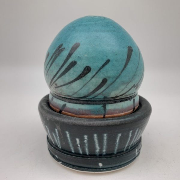 Turquoise/Black Salt and Pepper Set by Delores Fortuna