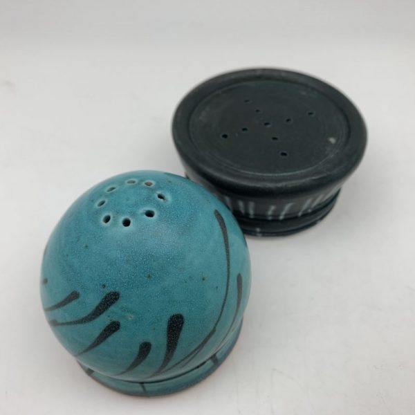 Turquoise/Black Salt and Pepper Set by Delores Fortuna - Image 3
